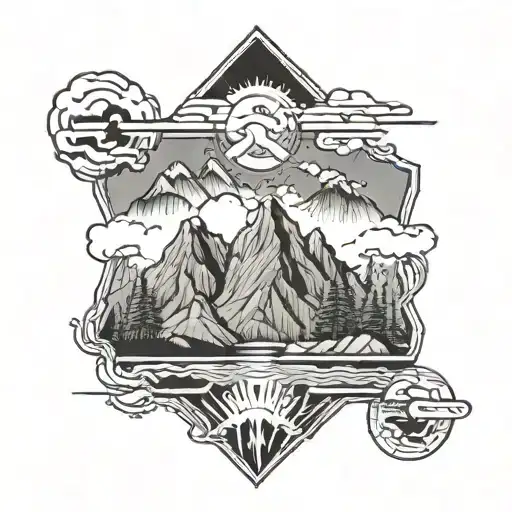 bogota mountains simple black and white line work tattoo tattoo design idea