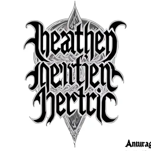 "heathen heretic" ambigram words Anurag tattoo design idea