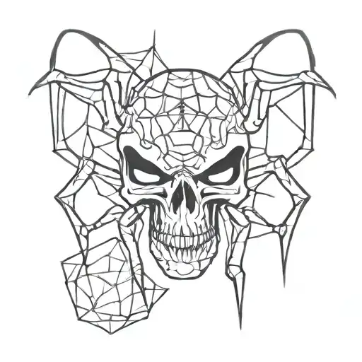 skull spider tattoo design idea