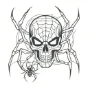 skull spider tattoo design idea