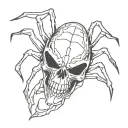 skull spider tattoo design idea