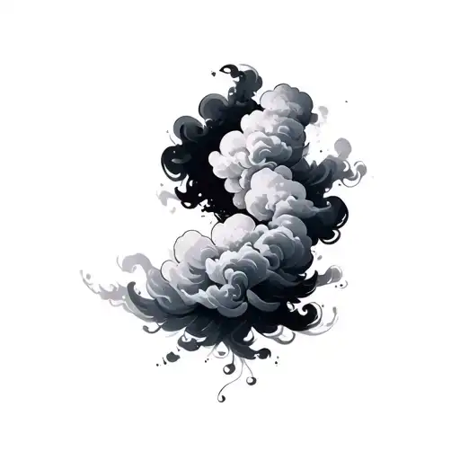 Coverup Clouds and Smoke tattoo design idea