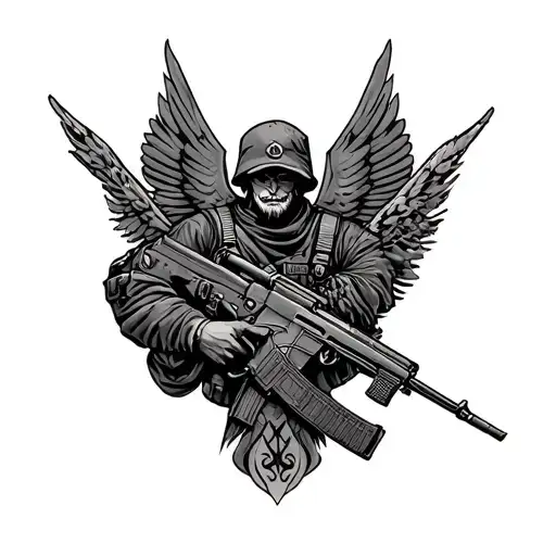 Army infantry god tattoo design idea