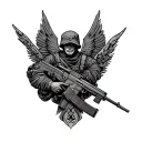 Army infantry god tattoo design idea
