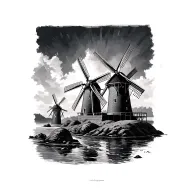 windmills tattoo design idea
