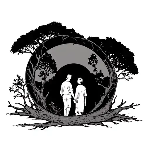 "Walk Out of Babylon" round, disappeared together in a tree tattoo design idea