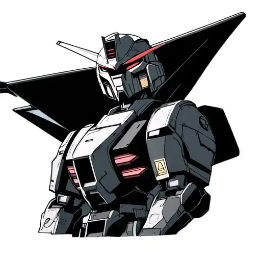 Payroll administrator with a Gundam  tattoo design idea