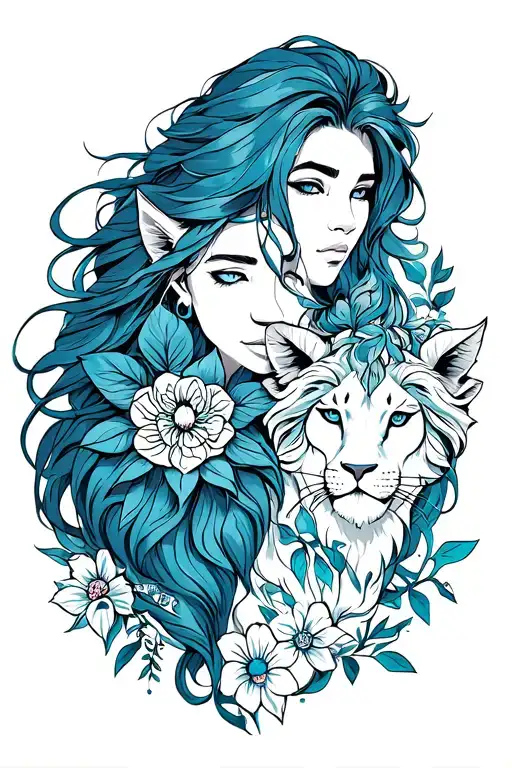 Leo and Virgo  tattoo design idea