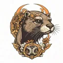 otter terminator tattoo design idea