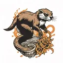 otter terminator tattoo design idea