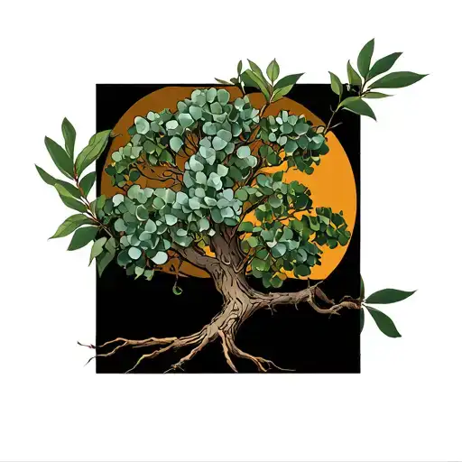 eucalyptus tree tattoo design idea