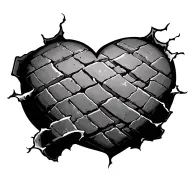 torn skin with swinging brick as a heart tattoo tattoo design idea