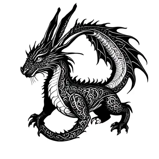 Dragon with the Bonni rabbit tattoo design idea
