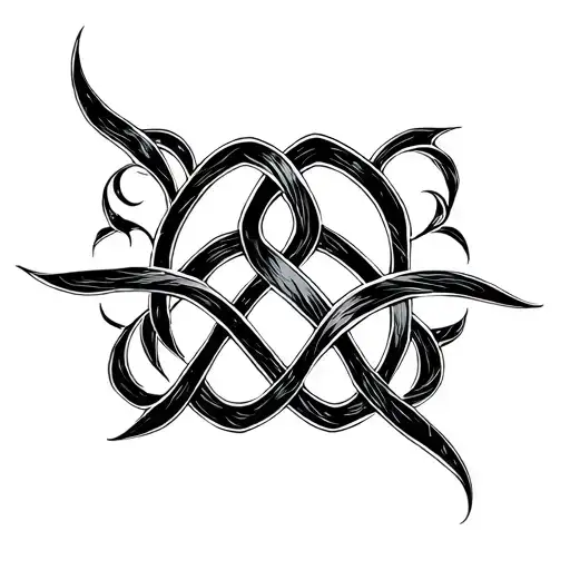 ogham writing w wrapping trinity knot tattoo design idea