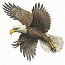 Majestic Eagle**: Depicts an eagle in full flight with wings spread, symbolizing freedom and determination. tattoo design idea