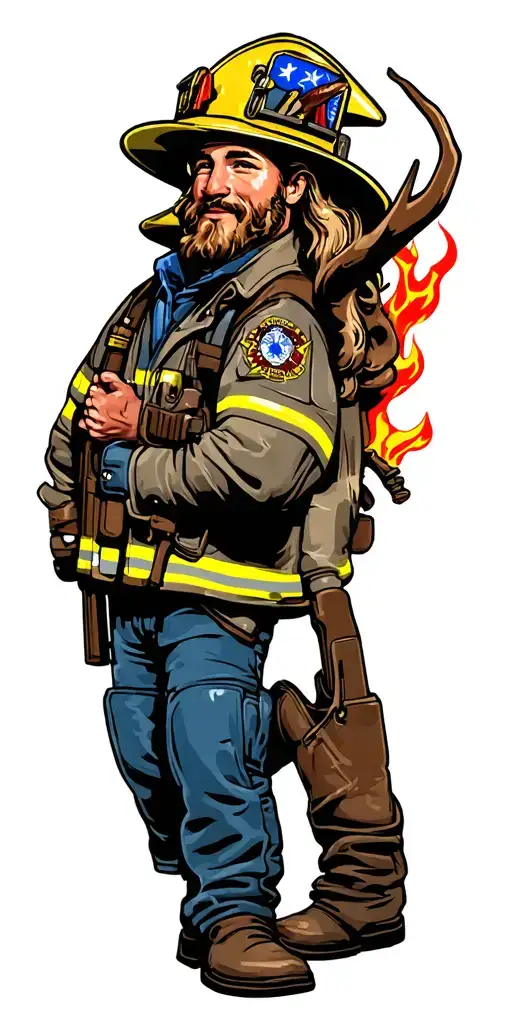 God, Family, Firefighting, hunting,USA tattoo design idea