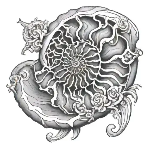 Ammonite tattoo design idea
