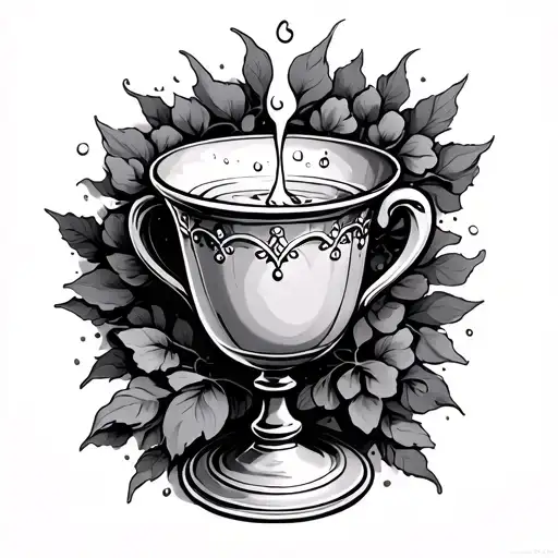 poured out of communion cup tattoo design idea