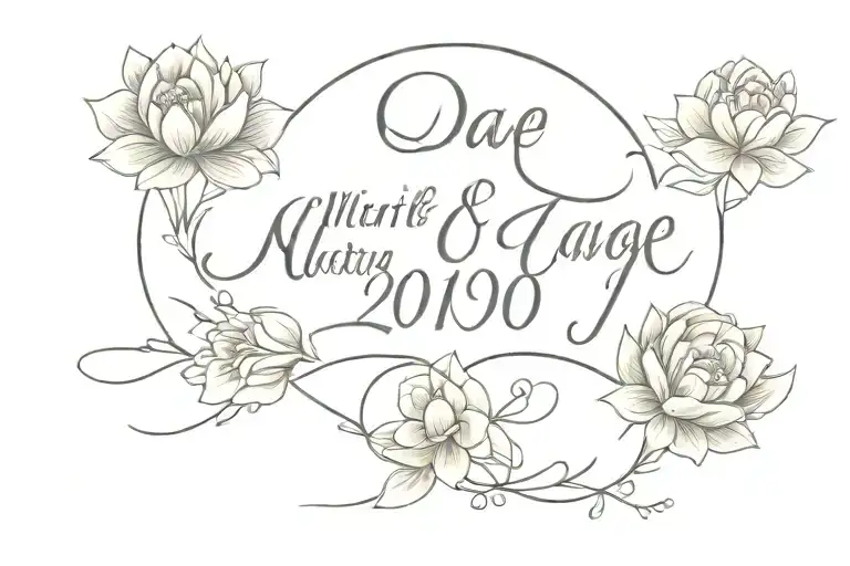 marriage date tattoo design idea