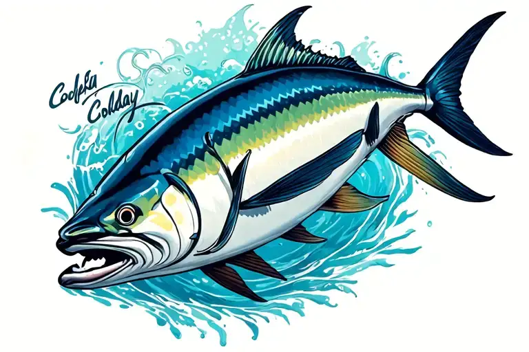 "Coldplay" Yellowfin Tuna fish tattoo design idea