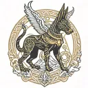 Anubis guiding souls tattoo design idea
