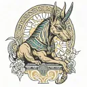 Anubis guiding souls tattoo design idea