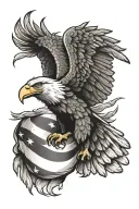 flag eagle tattoo design idea