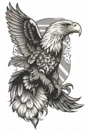 flag eagle tattoo design idea