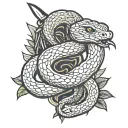 snake with a dagger tattoo design idea
