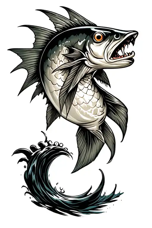 fishing tattoo design idea