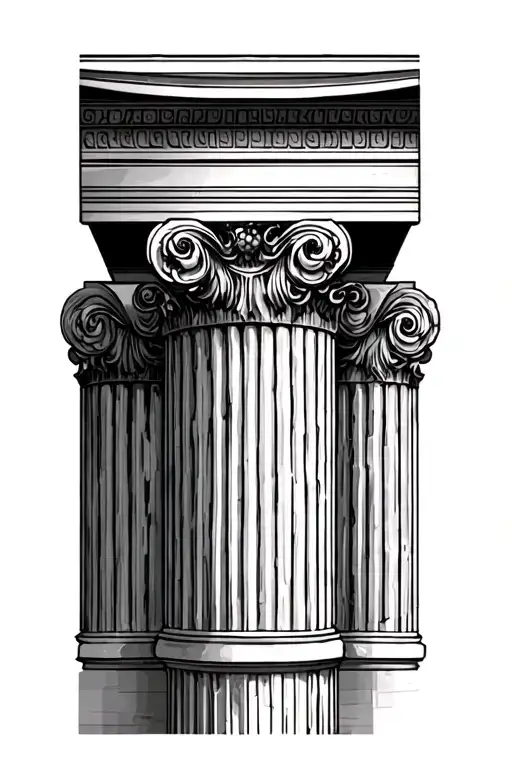 Greek column pillar tattoo design idea