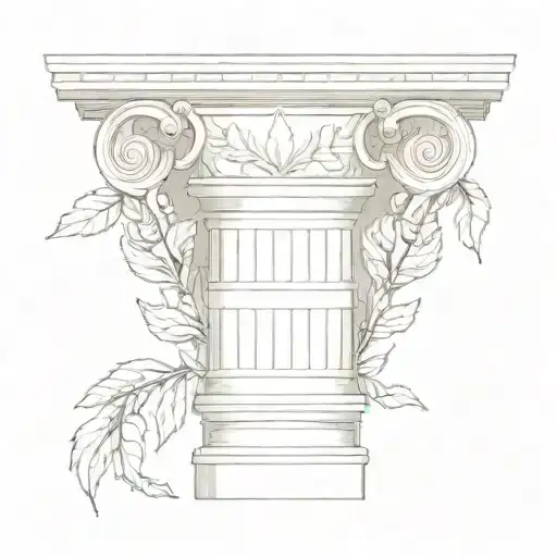 Ionic Columns and Laurel Wreath tattoo design idea