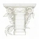 Ionic Columns and Laurel Wreath tattoo design idea