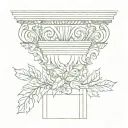 Ionic Columns and Laurel Wreath tattoo design idea