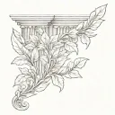 Ionic Columns and Laurel Wreath tattoo design idea