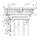 Ionic Columns and Laurel Wreath tattoo design idea