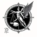 Libra combined with sagittarius tattoo design idea