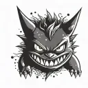 gengar with crown tattoo design idea