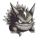 gengar with crown tattoo design idea