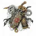 japanese omamori charm tattoo design idea