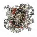 japanese omamori charm tattoo design idea