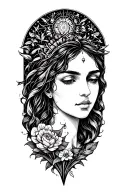virgo sign tattoo design idea
