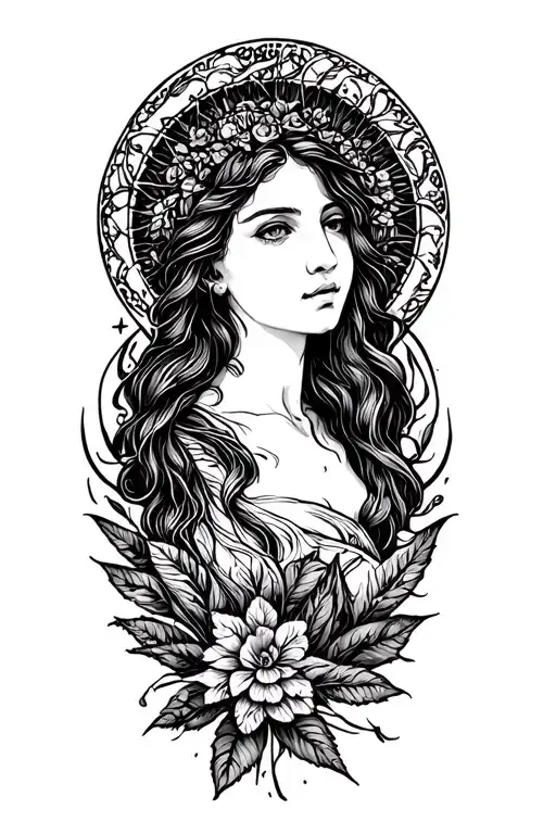virgo sign tattoo design idea