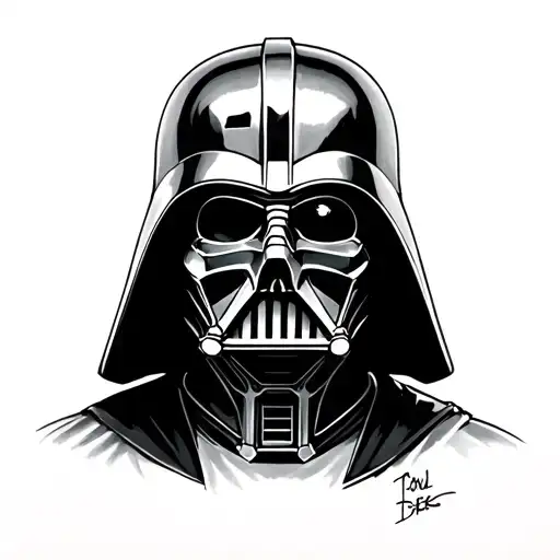 darth Vader with a hole in the mask than shows that there is a skull underneath rather than a human.  tattoo design idea