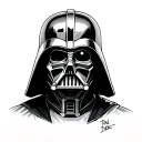 darth Vader with a hole in the mask than shows that there is a skull underneath rather than a human.  tattoo design idea