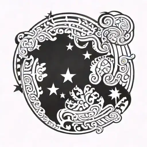 alaska flag us flag downward spiral bound tattoo design idea