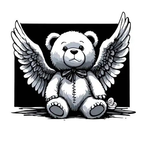 Angel Teddy Bear tattoo design idea