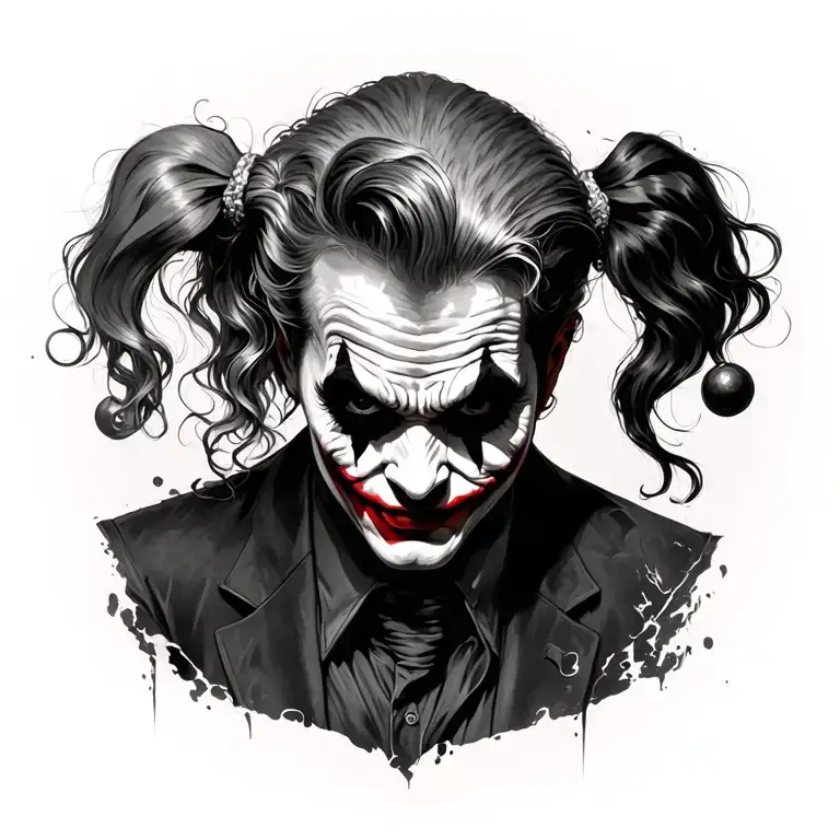 joker harley quinn tattoo design idea