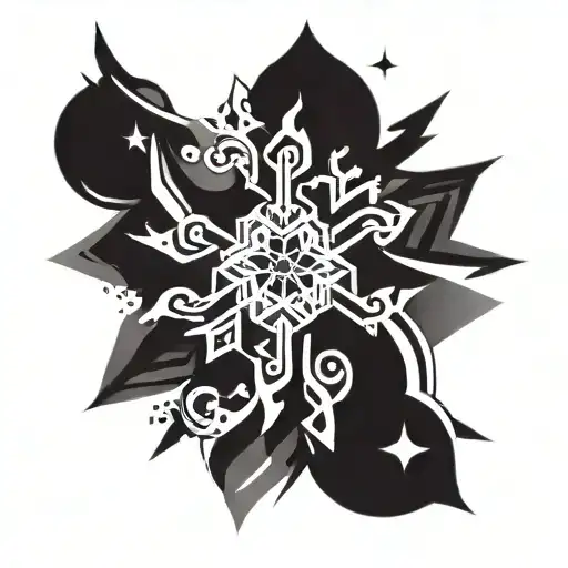 snowflake snow winter tattoo design idea