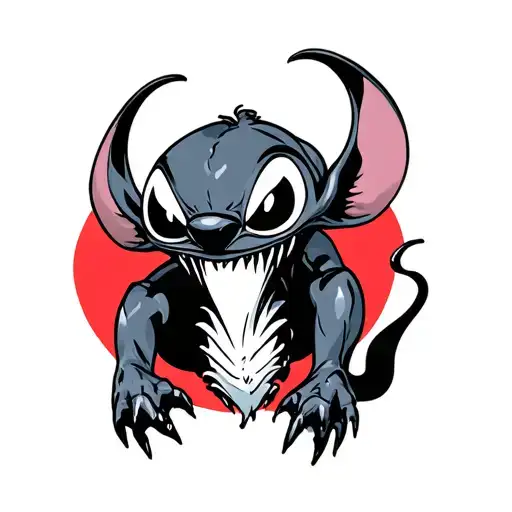 venomised stitch tattoo design idea
